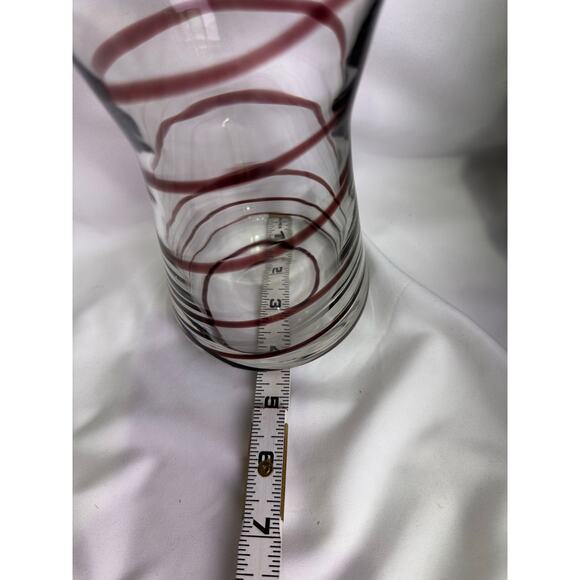 Murano-Style Swirl Ribbon Flared Art Glass Vase - Picture 6 of 8